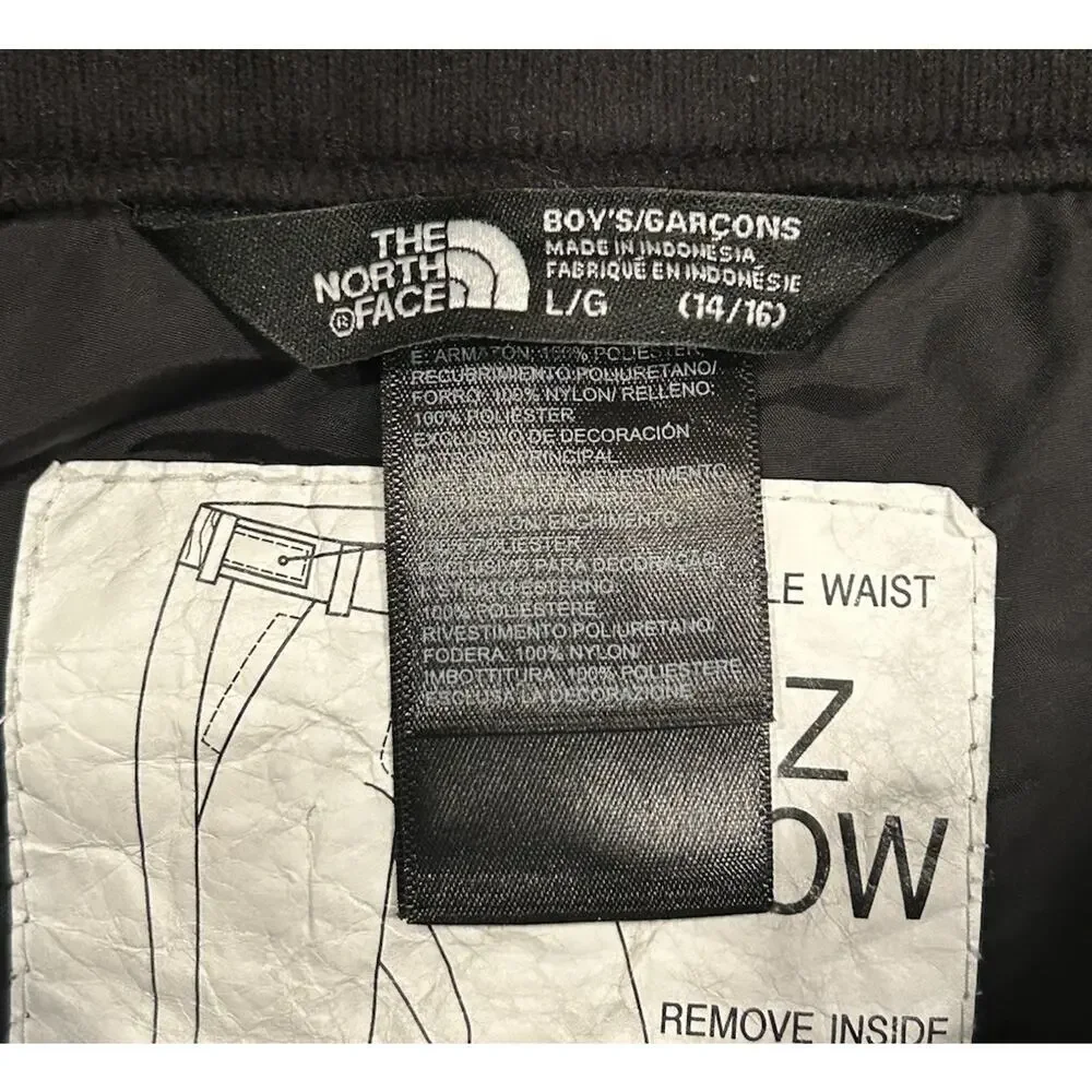 The North Face Ski Snowboard Pants Kids Boys 14 16 Large Black EZ Grow Insulated